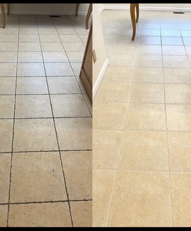 Tile and grout cleaning and color seal